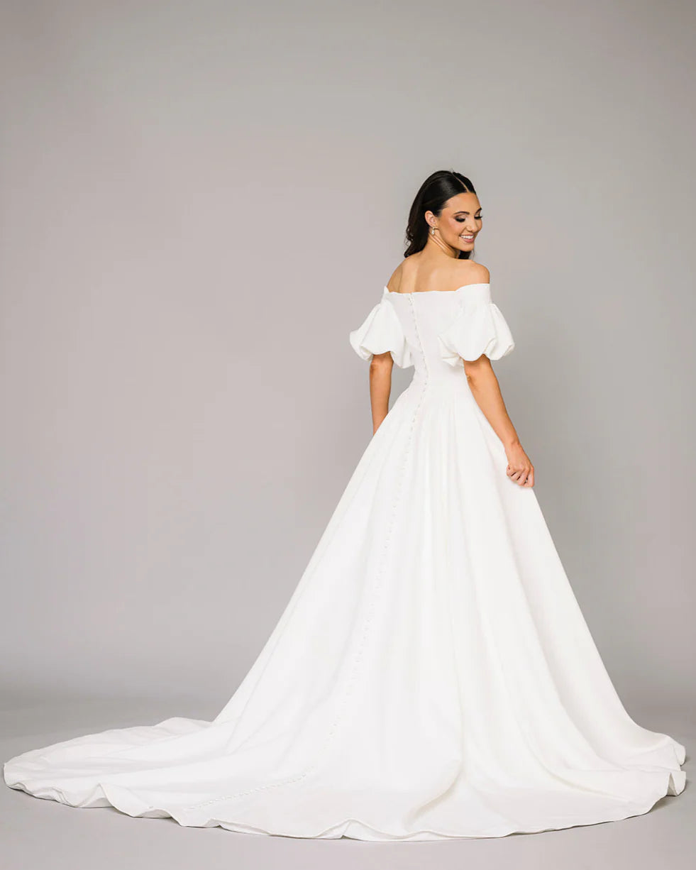 33865 - Off Shoulder Basque Waist Ballgown