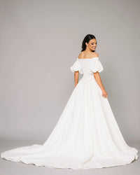 33865 - Off Shoulder Basque Waist Ballgown
