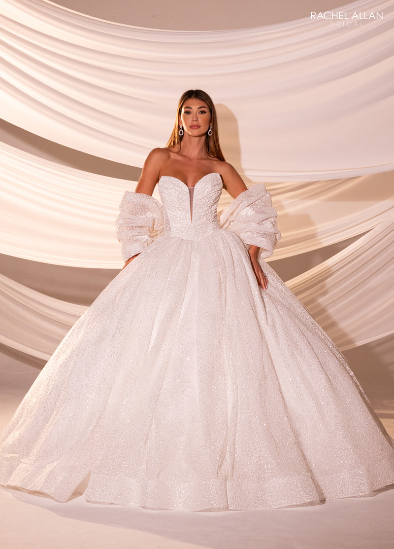 33458 - Modern Ball Gown Wedding Dress with Lace Embellishments