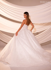 33458 - Modern Ball Gown Wedding Dress with Lace Embellishments