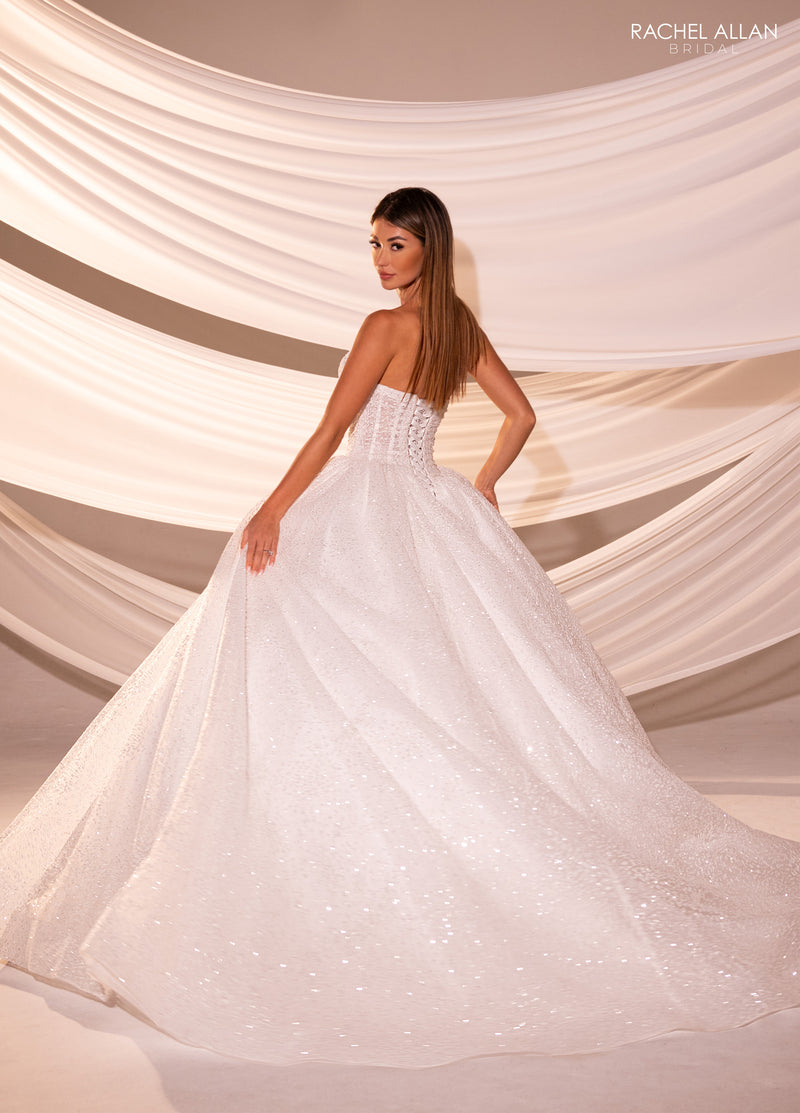 33458 - Modern Ball Gown Wedding Dress with Lace Embellishments