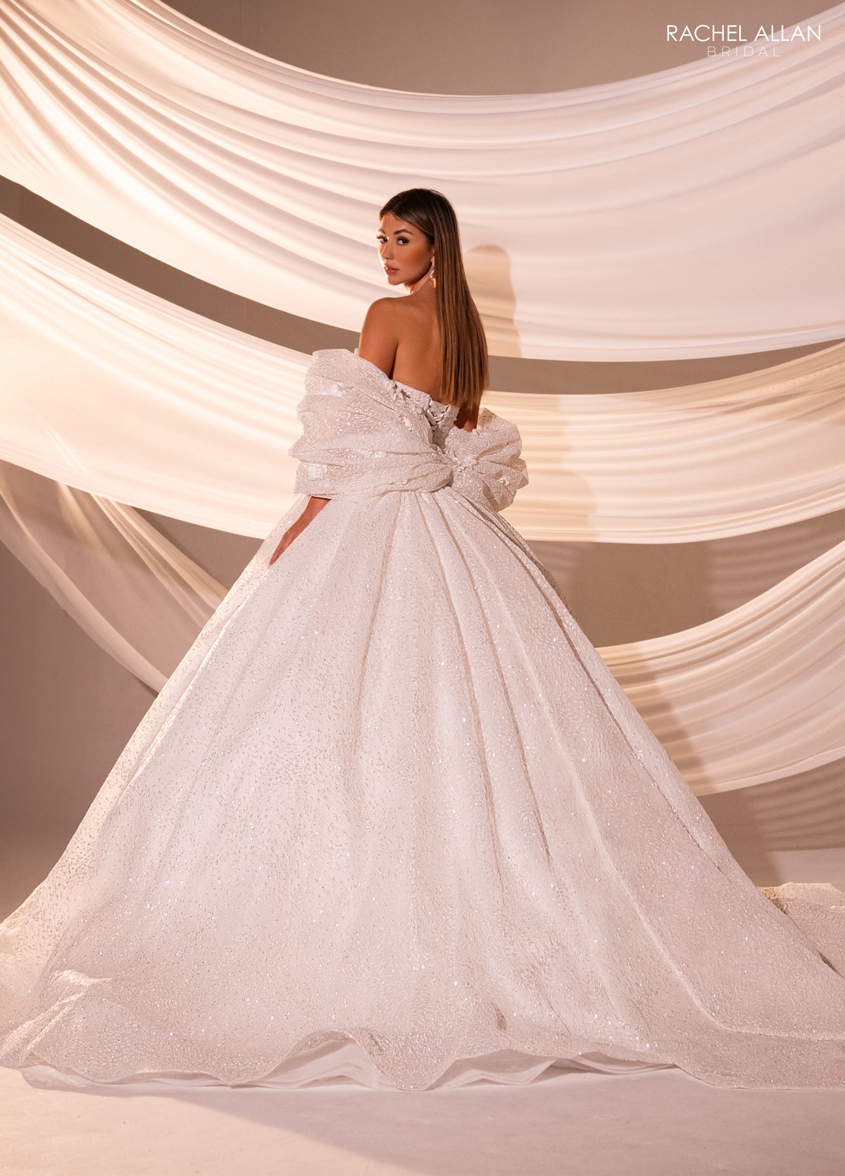 33458 - Modern Ball Gown Wedding Dress with Lace Embellishments