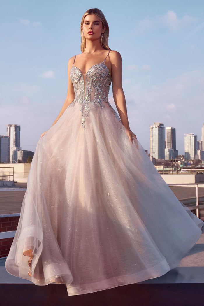 Ladivine Dress CC0881 - Spaghetti Strap A-Line Gown
