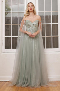Ladivine Dress CD0204 - Sweetheart Neckline, Long A-Line Silhouette