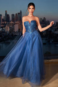 Ladivine Dress CD0217 - Sweetheart Neckline, Long A-Line Silhouette