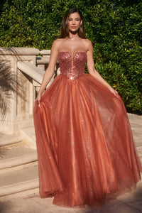 Ladivine Dress CD0217 - Sweetheart Neckline, Long A-Line Silhouette