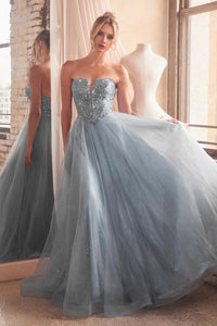 Ladivine Dress CD0217 - Sweetheart Neckline, Long A-Line Silhouette