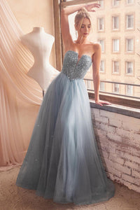 Ladivine Dress CD0217 - Sweetheart Neckline, Long A-Line Silhouette
