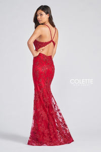 ASHLEYlauren Dress 12240 - V-Neck, Long, Fitted Silhouette