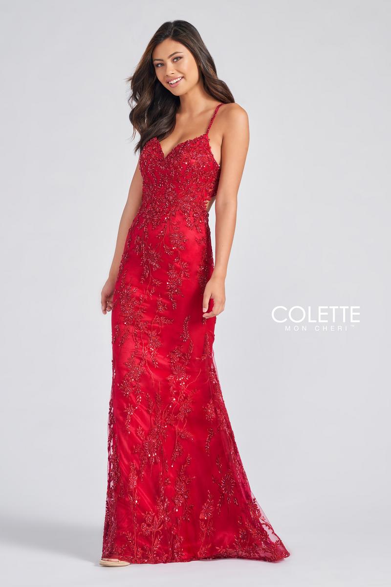 ASHLEYlauren Dress 12240 - V-Neck, Long, Fitted Silhouette