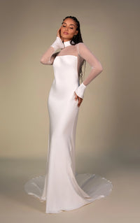 33605 - Sleek Sheath Wedding Dress with Modern Lines