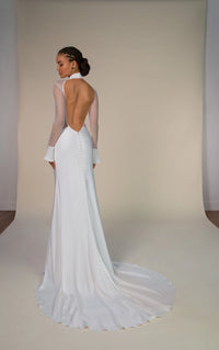33605 - Sleek Sheath Wedding Dress with Modern Lines