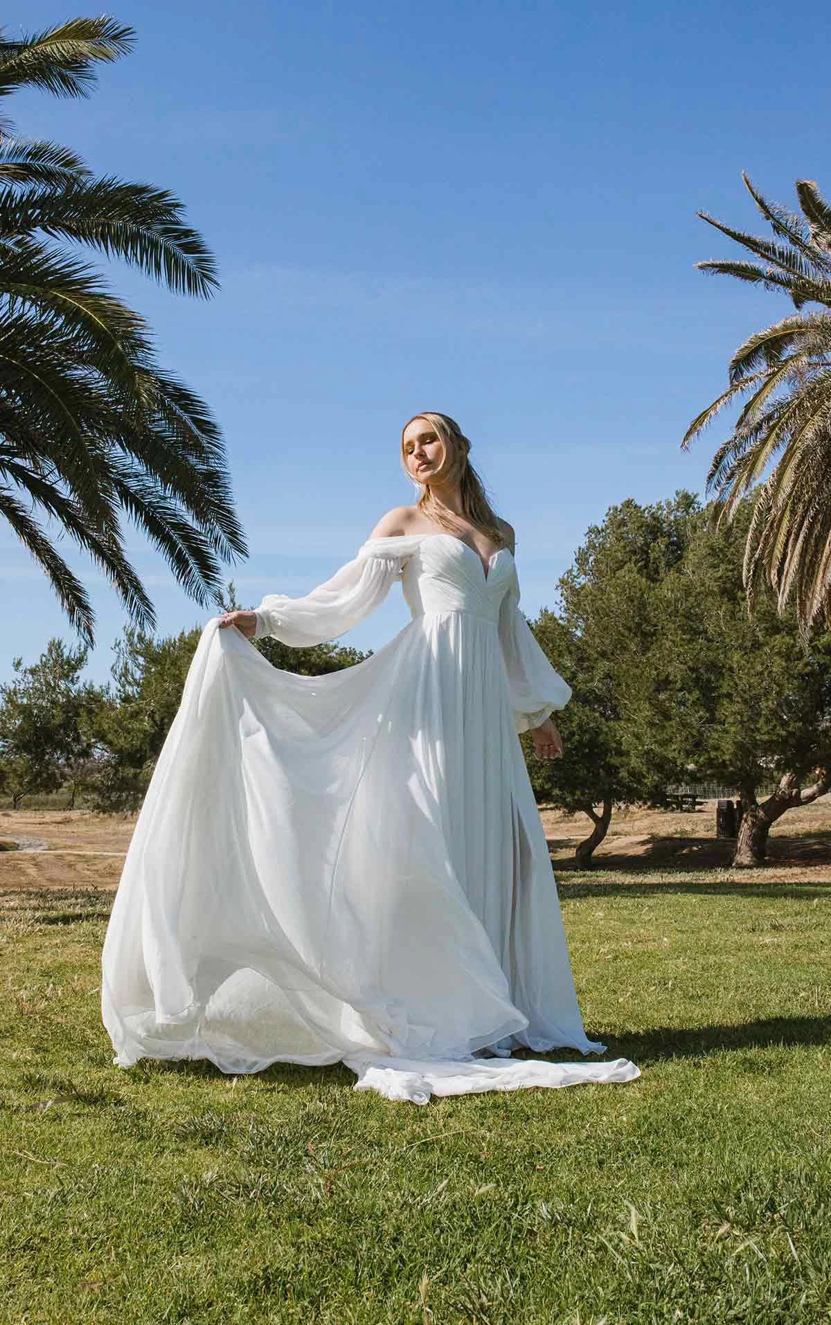 29878 - Chiffon A-Line Bridal Dress with Wrapped Bodice Pleating normansbridal 29878 - Chiffon A-Line Bridal Dress with Wrapped Bodice Pleating normansbridal
