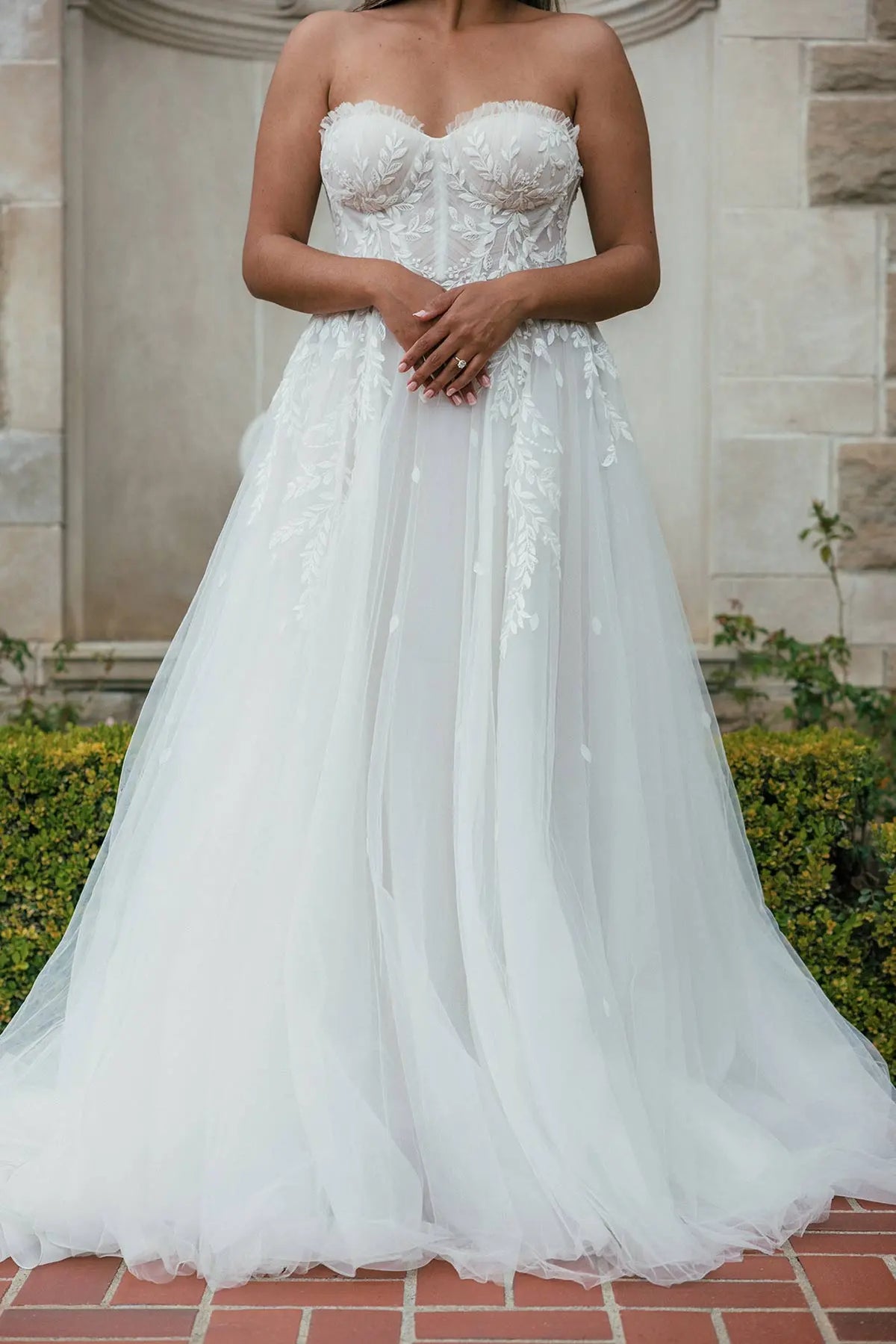 32138 - Soft A-Line Bridal Dress with Lace Detailing normansbridal 32138 - Soft A-Line Bridal Dress with Lace Detailing normansbridal