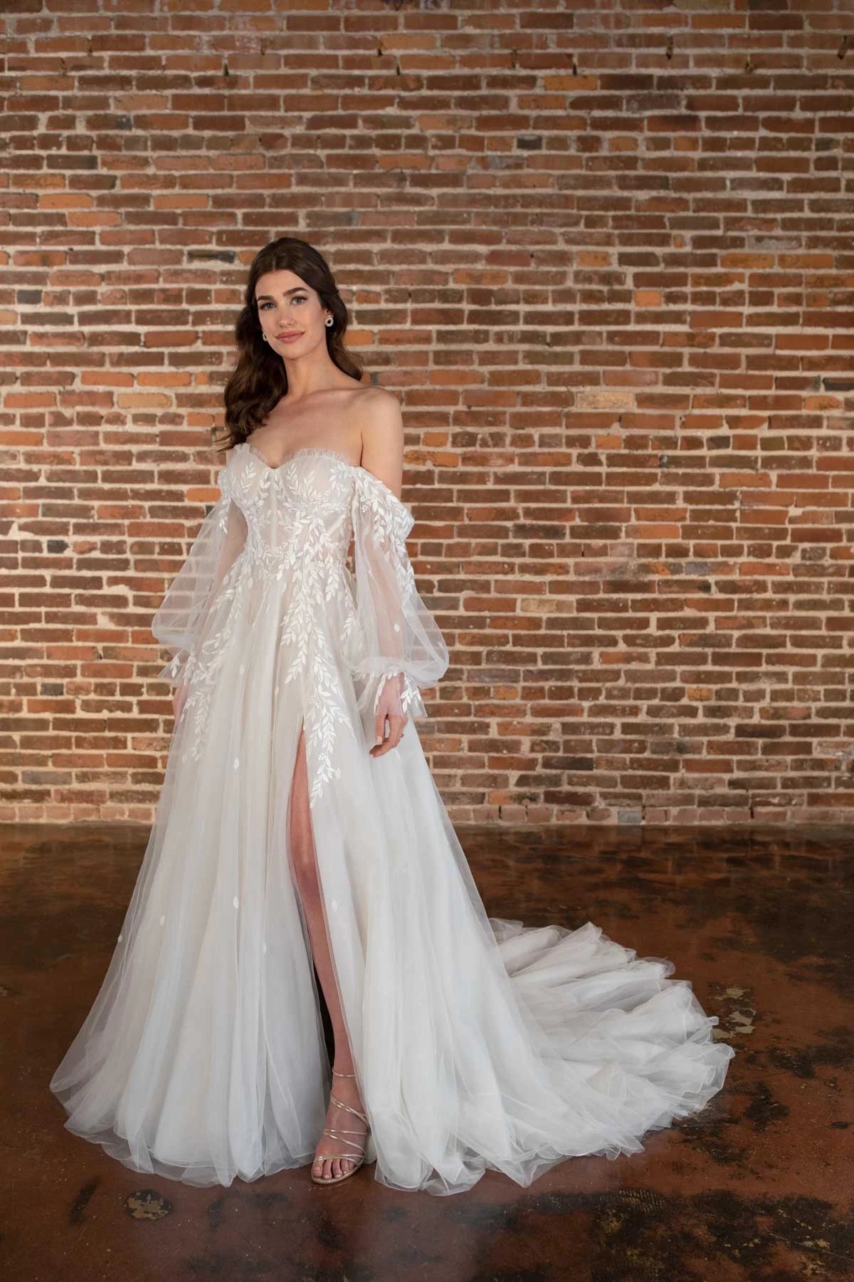 32138 - Soft A-Line Bridal Dress with Lace Detailing normansbridal 32138 - Soft A-Line Bridal Dress with Lace Detailing normansbridal