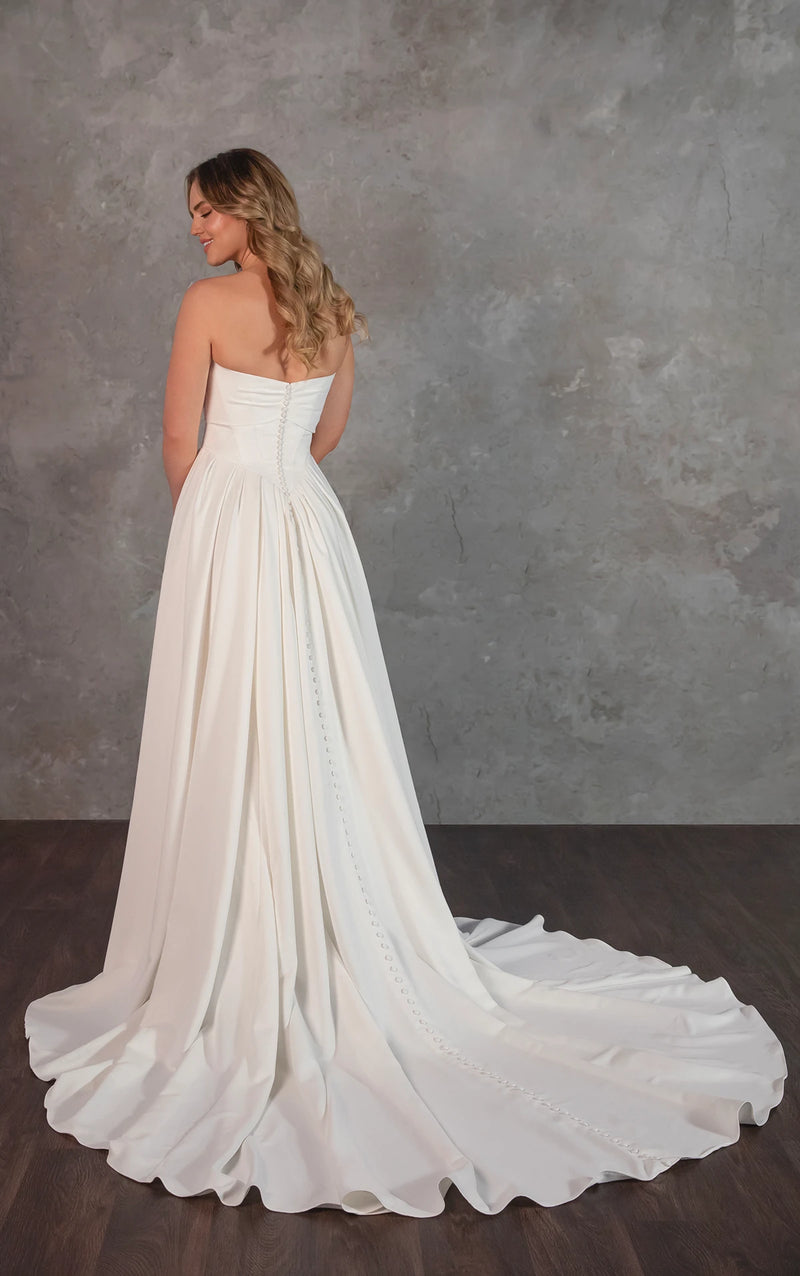 33395 - Soft A-Line Bridal Dress with Lace Detailing