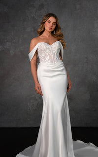 33398 - Elegant Fit & Flare Bridal Dress with Beaded Details