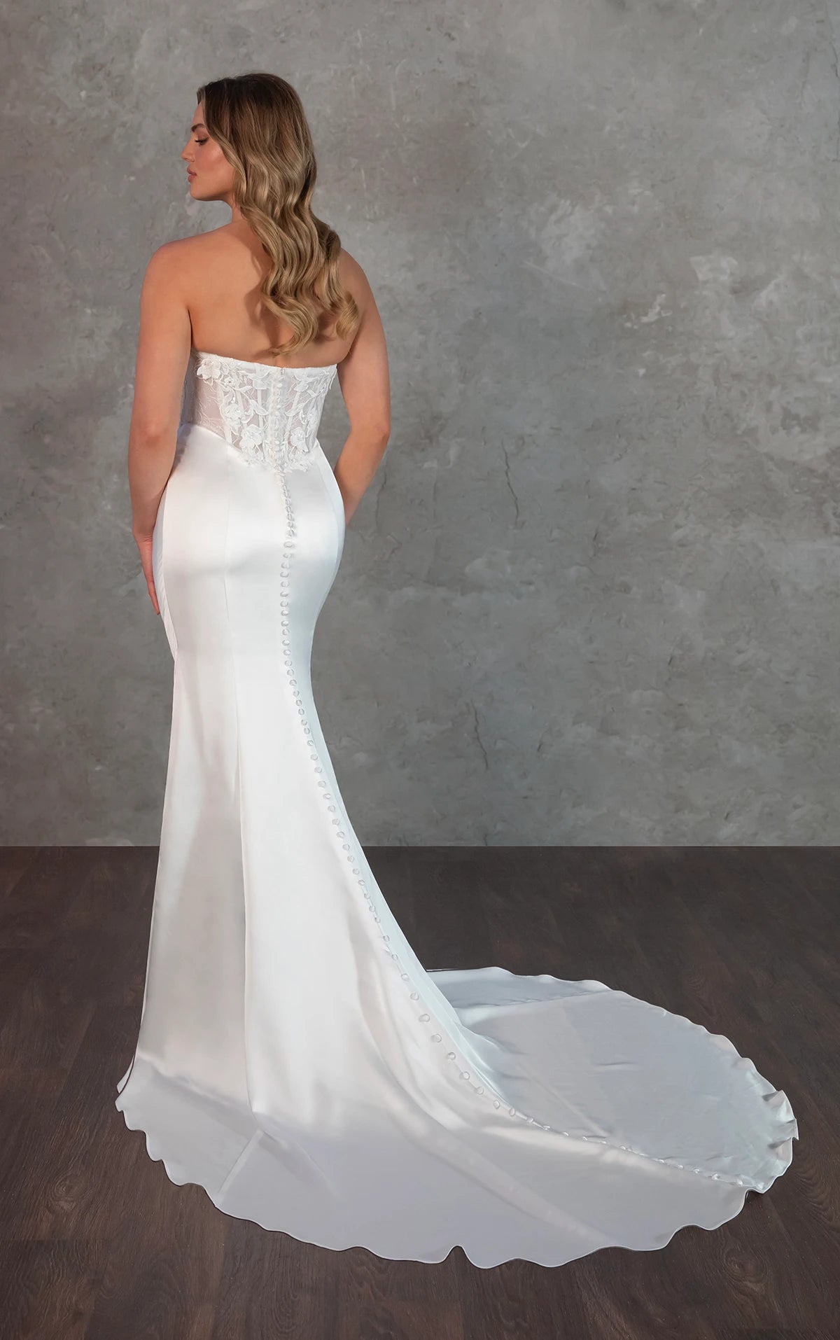 33398 - Elegant Fit & Flare Bridal Dress with Beaded Details
