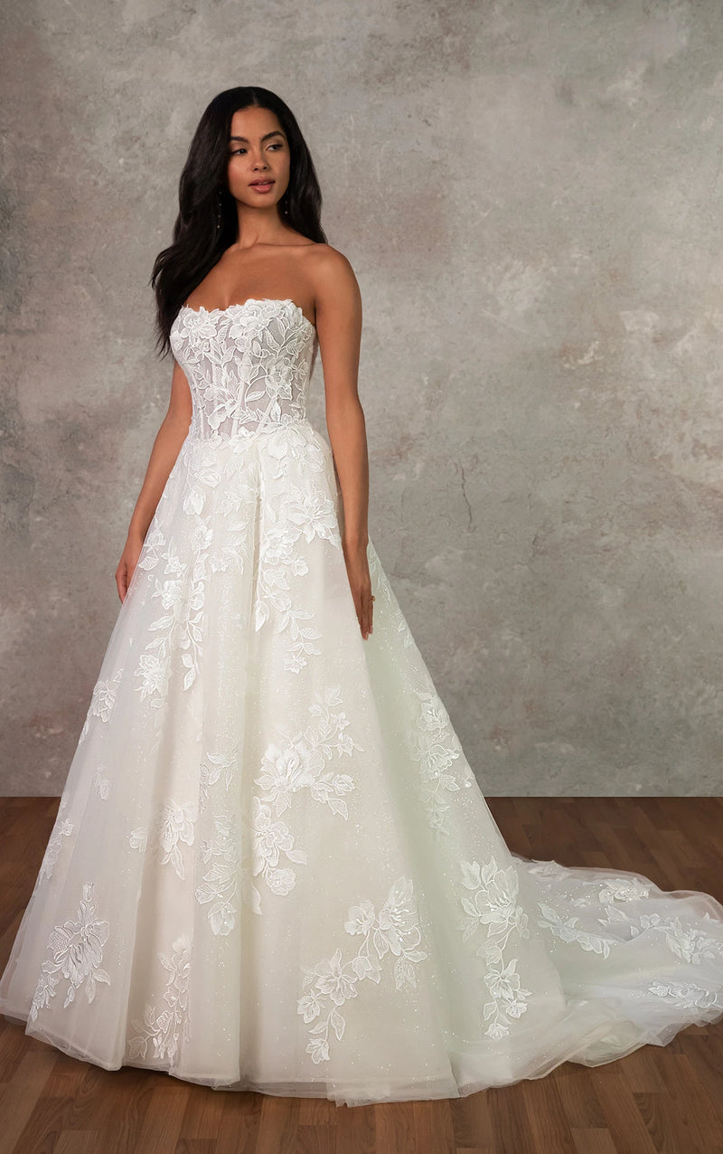 33614 - Elegant A-Line Bridal Gown for Classic Brides