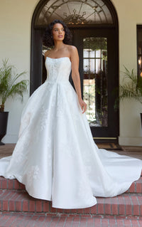 33610 - Romantic A-Line Wedding Gown with Flowy Skirt
