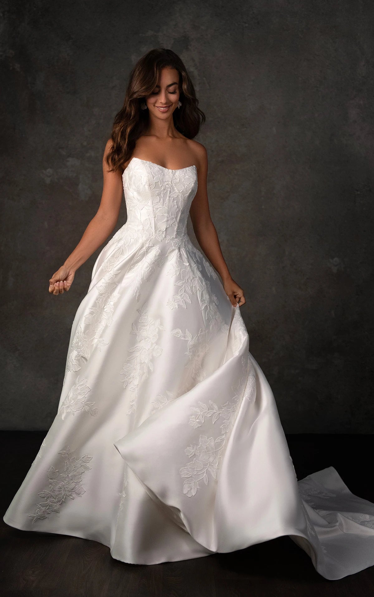 33610 - Romantic A-Line Wedding Gown with Flowy Skirt