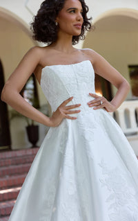 33610 - Romantic A-Line Wedding Gown with Flowy Skirt