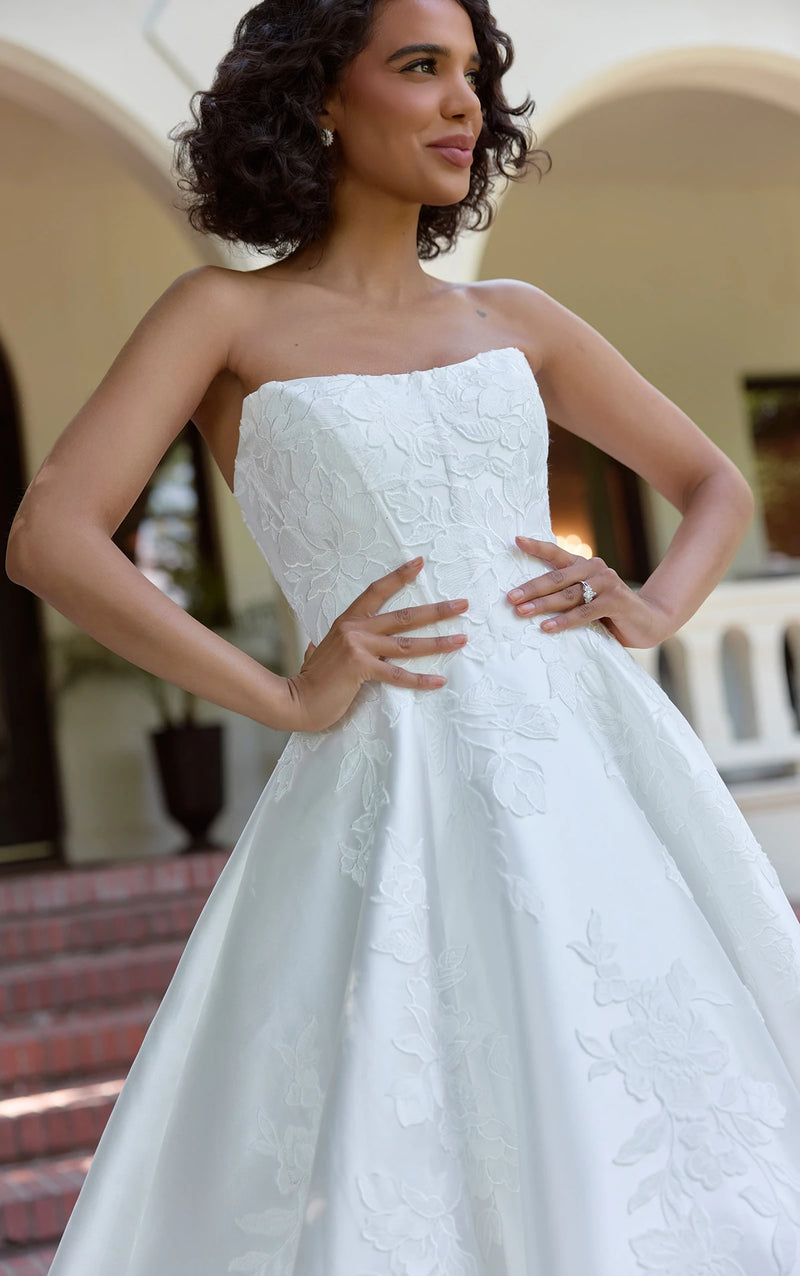 33610 - Romantic A-Line Wedding Gown with Flowy Skirt