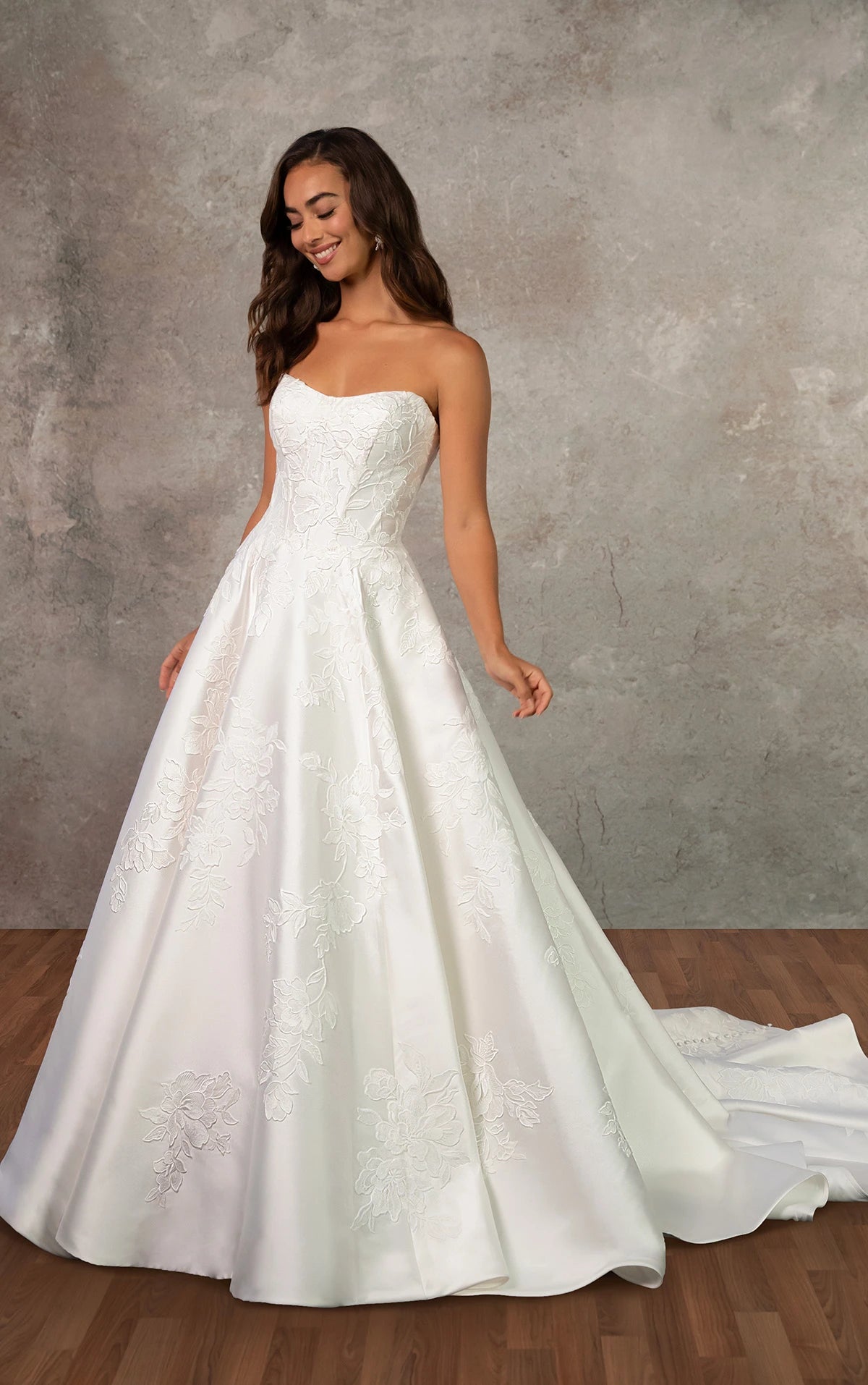 33610 - Romantic A-Line Wedding Gown with Flowy Skirt