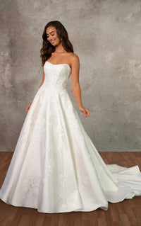33610 - Romantic A-Line Wedding Gown with Flowy Skirt