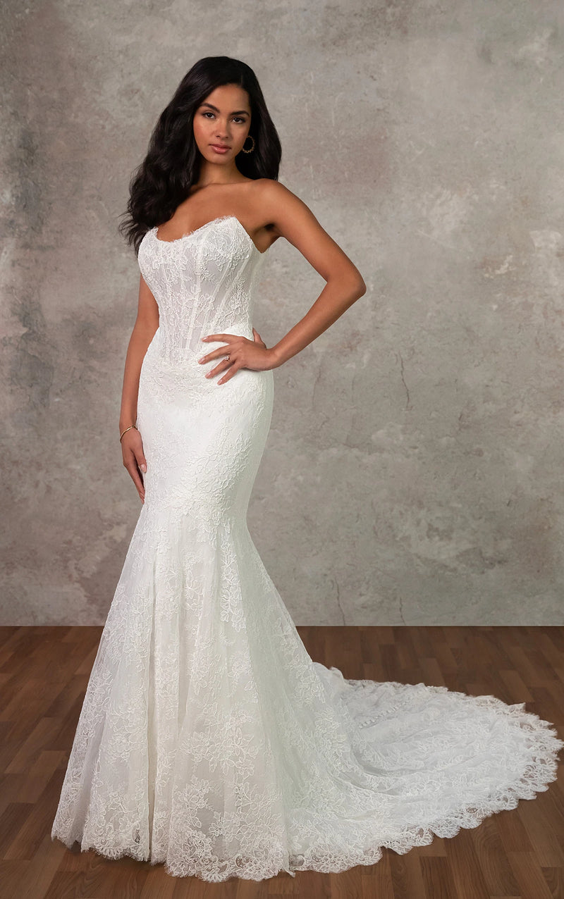 Romanic Fit 33616 - Romantic Fit and Flare Gown with Matte Lace and Tulle ...