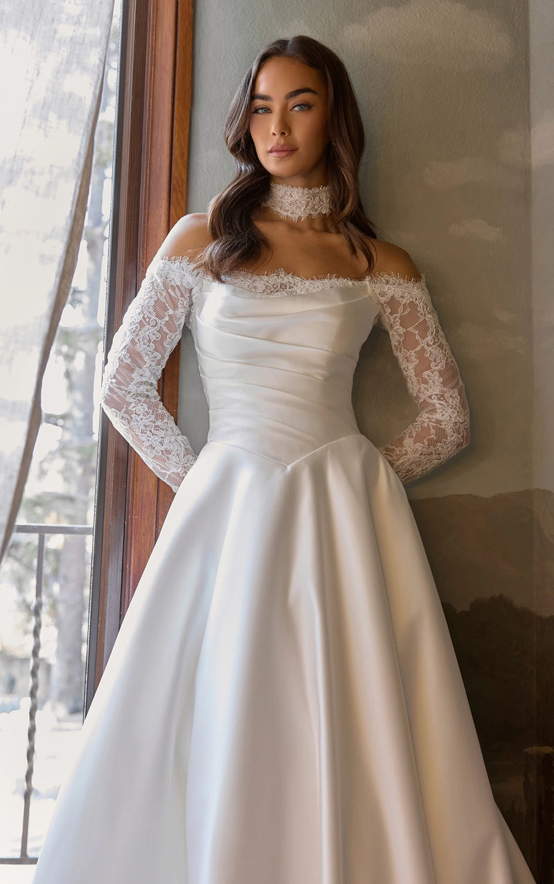 33613 - Elegant A-Line Bridal Gown for Classic Brides