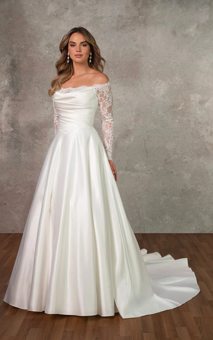 33613 - Elegant A-Line Bridal Gown for Classic Brides