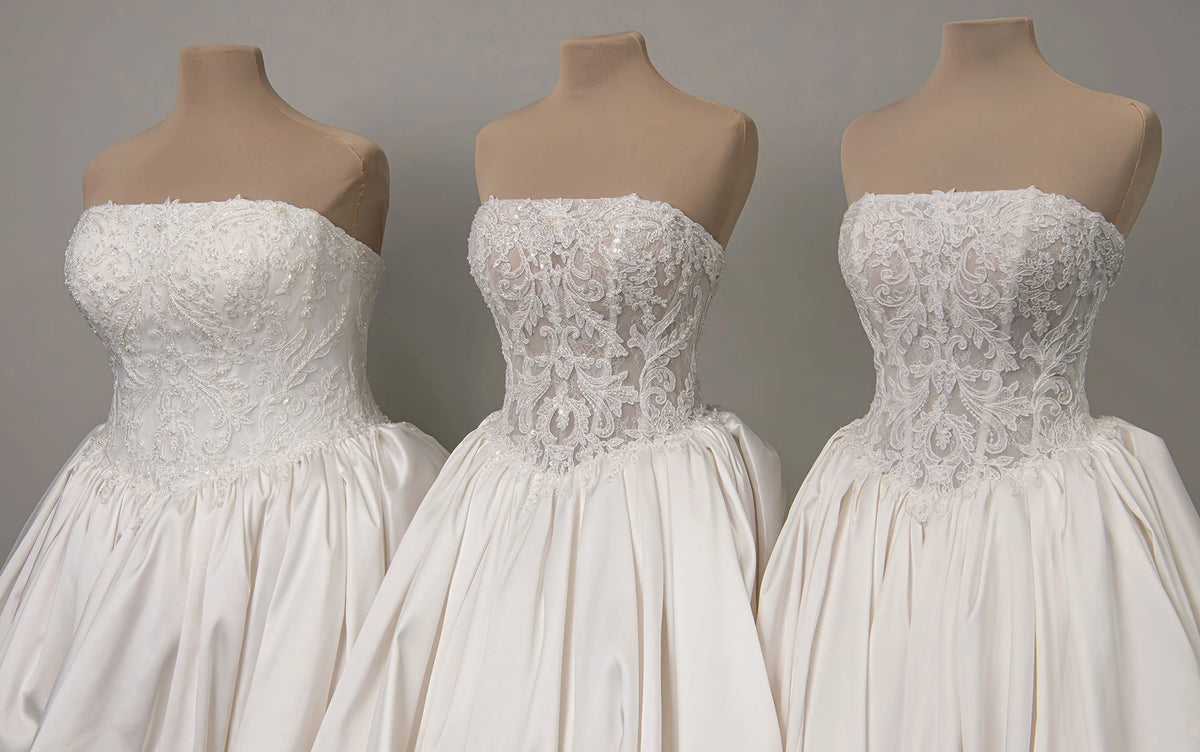 34791-Classic Lace Bodice and Satin Ballgown Wedding Dress