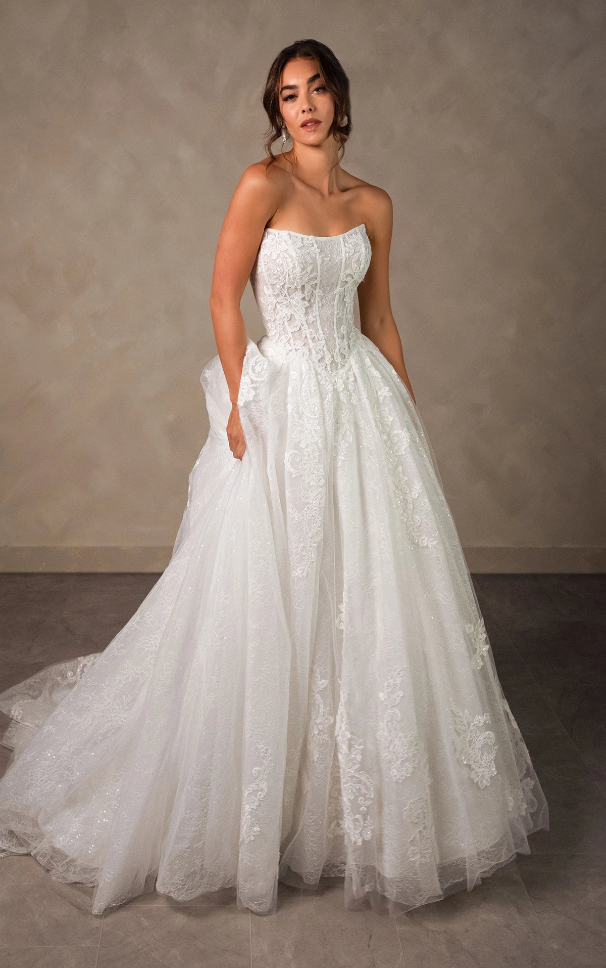 34792-Ballgown With Cape Wedding Dress