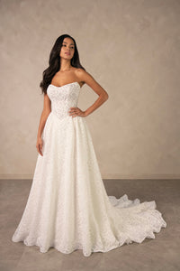 34793 - Romantic lace A-Line with Detachable Long Sleeves