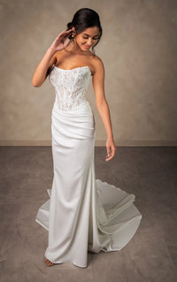 34797-Romantic Lace Sheath Wedding Dress