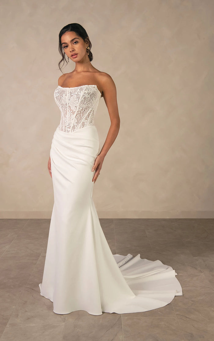 34797-Romantic Lace Sheath Wedding Dress