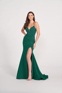 Ellie Wilde EW122028 Spaghetti Strap Fit and Flare Gown