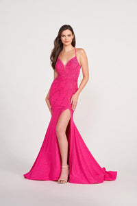 Ellie Wilde EW122028 Spaghetti Strap Fit and Flare Gown