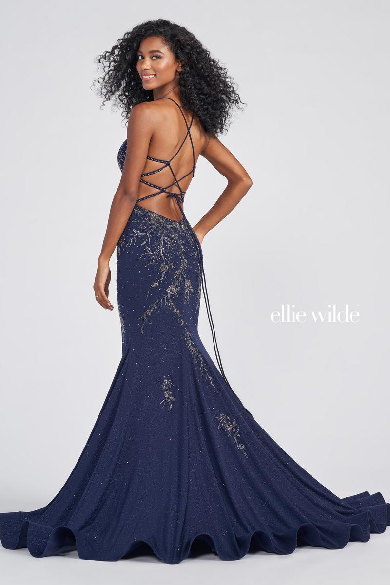 Ellie Wilde EW122028 Spaghetti Strap Fit and Flare Gown