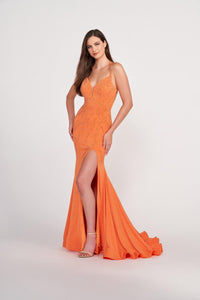Ellie Wilde EW122028 Spaghetti Strap Fit and Flare Gown