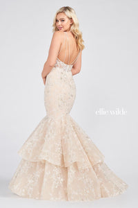 Ellie Wilde EW122040 V-Neck Long Fitted Dress