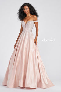 Ellie Wilde EW122106 Off-Shoulder A-Line Dress