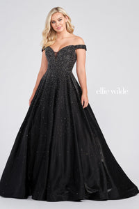 Ellie Wilde EW122106 Off-Shoulder A-Line Dress