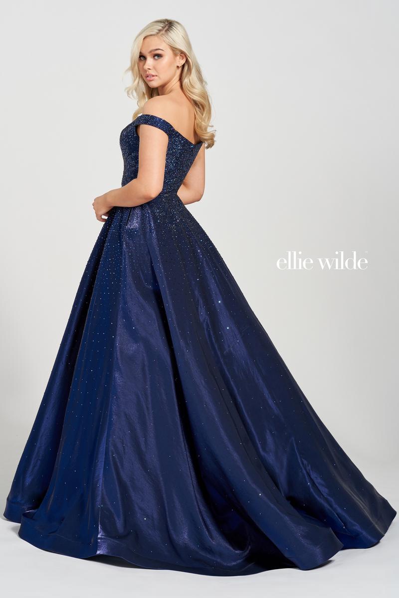 Ellie Wilde EW122106 Off-Shoulder A-Line Dress
