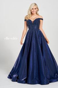 Ellie Wilde EW122106 Off-Shoulder A-Line Dress