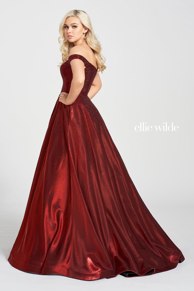 Ellie Wilde EW122106 Off-Shoulder A-Line Dress