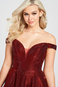 Ellie Wilde EW122106 Off-Shoulder A-Line Dress