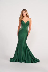 Ellie Wilde EW34002 Plunging Neck Fit and Flare Gown