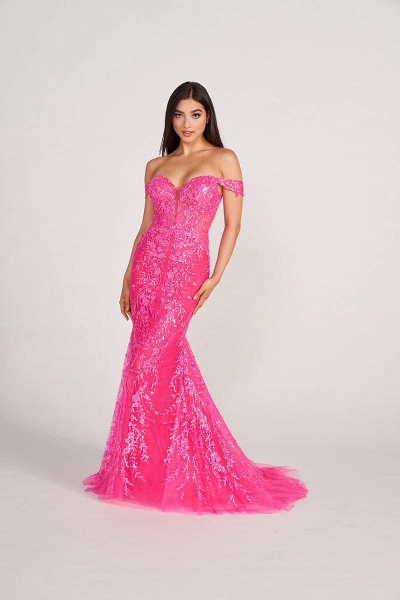 Ellie Wilde EW34007 Off-Shoulder Long Fit and Flare Dress